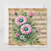 Afdrukbare Roze & Groene Daisies Scrapbook Kaart (Achterkant)