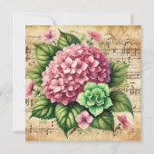 Afdrukbare  Roze & Groene Hydrangea Scrapbook Kaart (Achterkant)