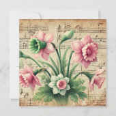 Afdrukbare Roze & Groene narcissen Scrapbook Kaart (Achterkant)