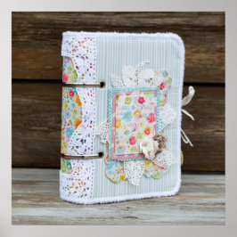 Afdrukbare Schattigee foto van plakboek met kant Poster