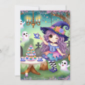 Afdrukbare Schattigee grillige heks Halloween Tea  Kaart (Voorkant)