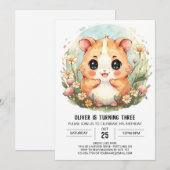 Afdrukbare Schattigee Hamster Verjaardag Kaart (Voorkant / Achterkant)