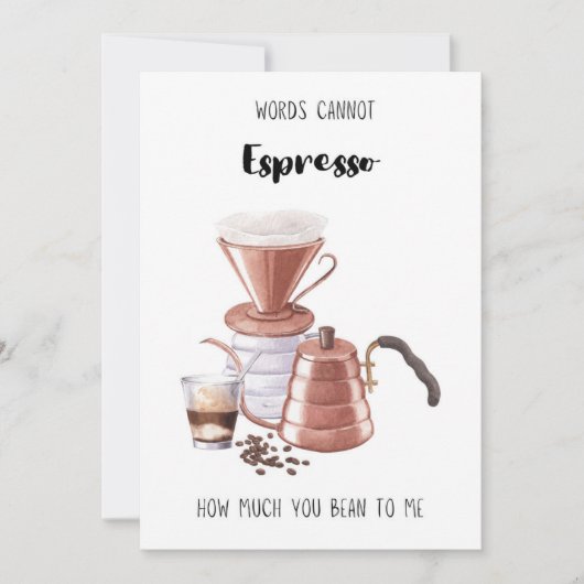 Afdrukbare Schattigee koffie espresso Valentijnsda Feestdagenkaart (Voorkant)