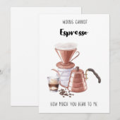 Afdrukbare Schattigee koffie espresso Valentijnsda Feestdagenkaart (Voorkant / Achterkant)