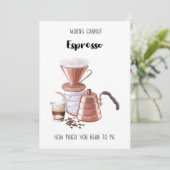 Afdrukbare Schattigee koffie espresso Valentijnsda Feestdagenkaart (Staand voorkant)