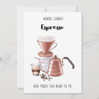 Afdrukbare Schattigee koffie espresso Valentijnsda Feestdagenkaart
