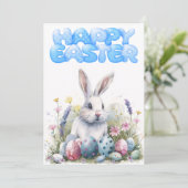 Afdrukbare Schattigee konijnenpaasbegroeting 5x7 Feestdagenkaart (Staand voorkant)