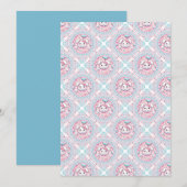 Afdrukbare Schattigee Pastel Kawaii Bunny Diamond  Kaart (Voorkant / Achterkant)