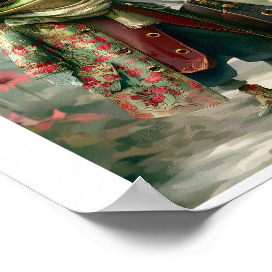 Afdrukbare Schattigee Whimsical Fantasy Anthro Fro Poster (Hoek)