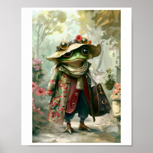 Afdrukbare Schattigee Whimsical Fantasy Anthro Fro Poster (Voorkant)