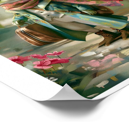 Afdrukbare Schattigee Whimsical Fantasy Anthro Fro Poster (Hoek)