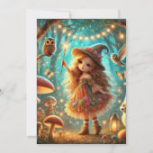 Afdrukbare Schattigee Whimsical Witch Magical Fore Kaart (Voorkant)