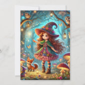Afdrukbare Schattigee Whimsical Witch Magical Fore Kaart (Achterkant)