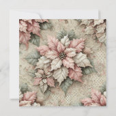 Afdrukbare Shabby Chic Fabric Poinsettia Scrapbook Kaart (Achterkant)