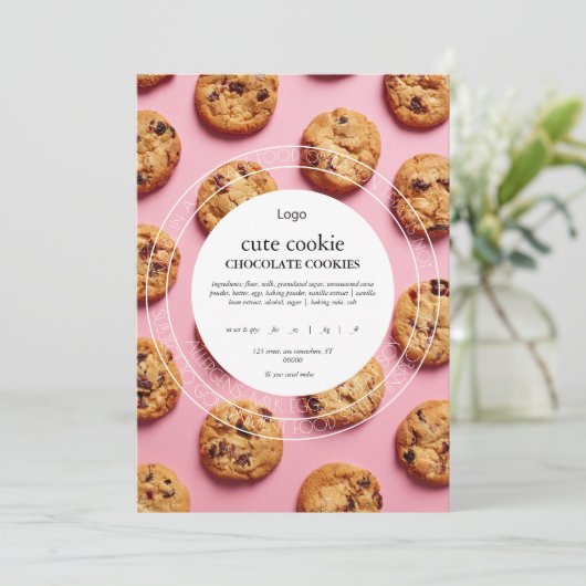 Afdrukbare Sjabloon met voedseletiketten voor kato Kaart (Staand voorkant)