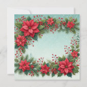 Afdrukbare Snowy Poinsettia Lijst Scrapbook Kaart (Achterkant)