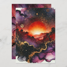 Afdrukbare Spooky Sunset Halloween Alcohol Inkt