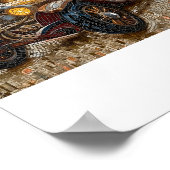 Afdrukbare Steampunk Classic Auto Faux Mozaïek 027 Poster (Hoek)