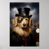 Afdrukbare Steampunk Golden Retriever Pet 138 Poster (Voorkant)