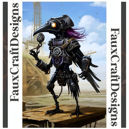Afdrukbare Steampunk Mechanische Raven Links 114 Tissuepapier