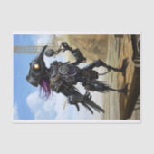 Afdrukbare Steampunk Mechanische Raven Rechts 114 Tissuepapier (Voorkant)