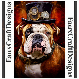 Afdrukbare Steampunk Regal British Bulldog 111 Poster