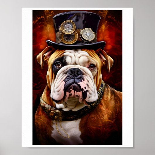 Afdrukbare Steampunk Regal British Bulldog 111 Poster (Voorkant)