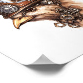 Afdrukbare Steampunk Schattige Crazy Chicken 113 Poster (Hoek)