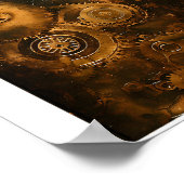 Afdrukbare Steampunk Tandwielen en Wielen Faux Ink Poster (Hoek)