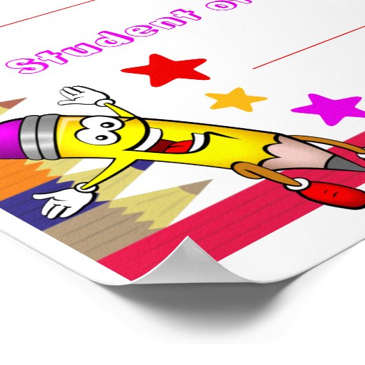 Afdrukbare student van het Weekcertificaat voor ki Poster (Hoek)