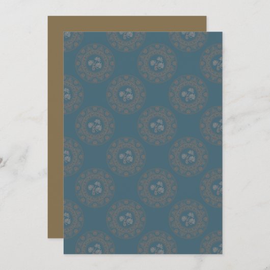 Afdrukbare Tapestry Rococo Classic Polk Dot Mandal Kaart (Voorkant / Achterkant)