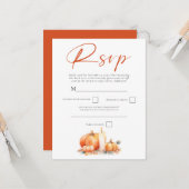 Afdrukbare terracotta Oranje pompoenkaars QR-code Kaart (Voorkant / Achterkant in situ)