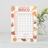 Afdrukbare Thanksgiving Bunco-scorekaarten Kaart (Staand voorkant)