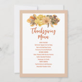 Afdrukbare Thanksgiving Menu Kaart (Voorkant)