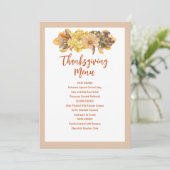 Afdrukbare Thanksgiving Menu Kaart (Staand voorkant)