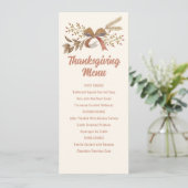 Afdrukbare Thanksgiving-menu Kaart (Staand voorkant)