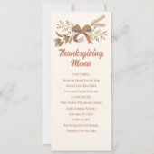 Afdrukbare Thanksgiving-menu Kaart (Voorkant)