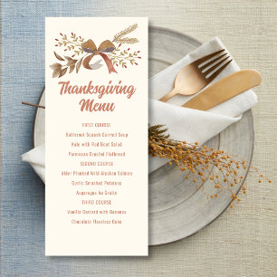 Afdrukbare Thanksgiving-menu Kaart