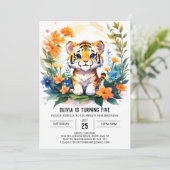 Afdrukbare Tiger Boy Verjaardag uitnodiging (Staand voorkant)