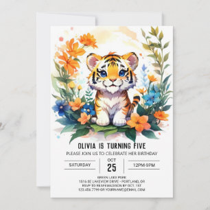 Afdrukbare Tiger Boy Verjaardag uitnodiging