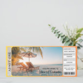 Afdrukbare tropische strand verrassing onthullen t kaart (Staand voorkant)