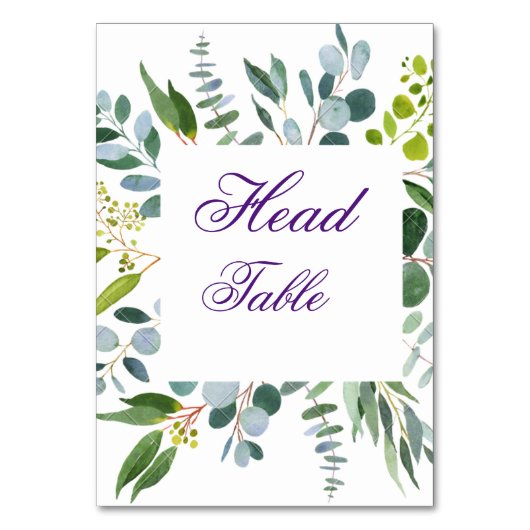 Afdrukbare Trouwtafelnummers, Rustiek groen Kaart (Achterkant)