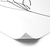 Afdrukbare Tulplijntekening minimaal, kunstbloem Poster (Hoek)