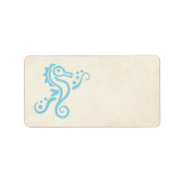 Afdrukbare Turquoise Aqua Seahorse Adresetiketten Etiket (Voorkant)
