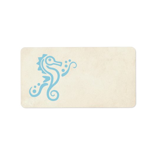 Afdrukbare Turquoise Aqua Seahorse Adresetiketten Etiket (Voorkant)