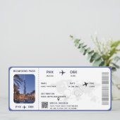 Afdrukbare vakantie instapkaart vliegticket kaart (Staand voorkant)