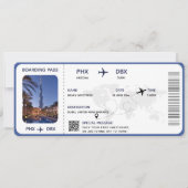 Afdrukbare vakantie instapkaart vliegticket kaart (Voorkant)