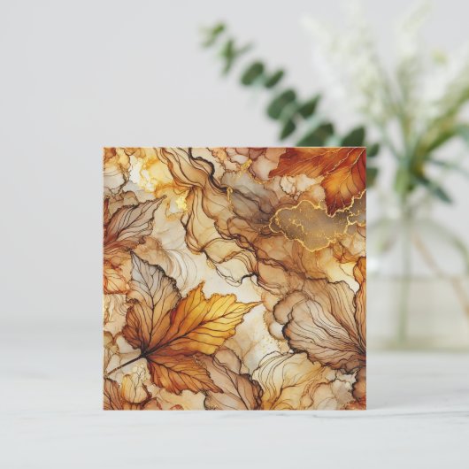 Afdrukbare val laat alcoholinkt plakboek papier kaart (Staand voorkant)