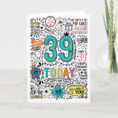 Afdrukbare verjaardagskaart 39 | Onmiddellijk down (Voorkant)
