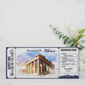 Afdrukbare verrassing Athene, Griekenland Ticket S Kaart (Staand voorkant)